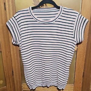 Vintage '70s Casual Striped Short-Sleeved Top